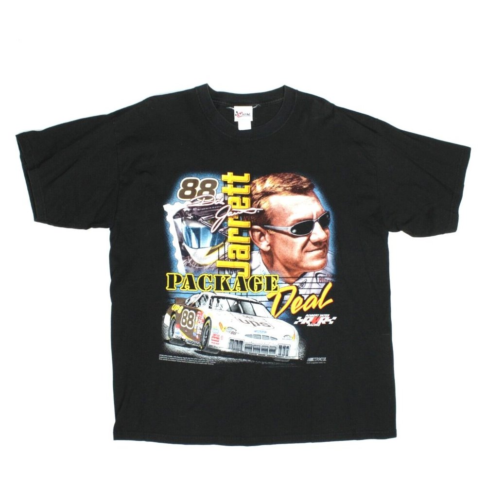 Vintage Nascar Dale Jarrett UPS Package Deal Chase T Shirt USA Black Mens XL